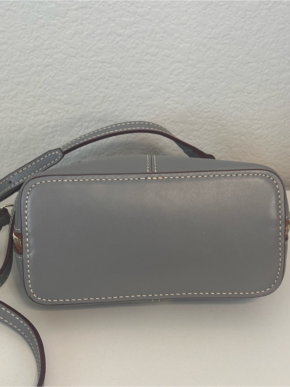 Dooney & Bourke Trixie crossbody bag in slate gray leather red interior - Picture 7 of 12